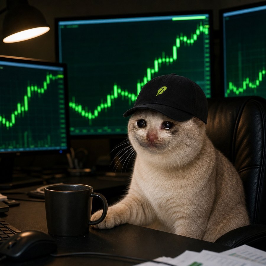Cat at the trading desk